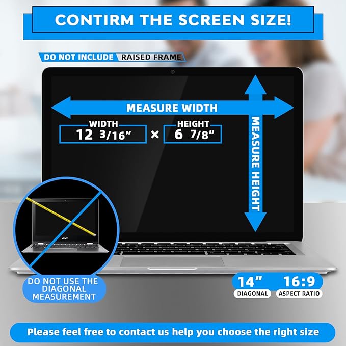 PYS Laptop Privacy Screen Shield 14 Inch, Privacy Screen Protector for 14In Laptop 16:9 Aspect Ratio,Anti Glare/Blue Light/Scratch Compatible with Lenovo/HP Envy/Dell/Acer/Samsung/Asus/Toshiba