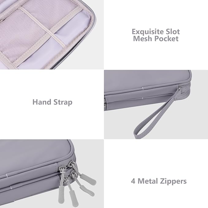 DDgro Electronics Travel Organizer, Tech Accessories Pouch Bag for Cables/Charger & Cords (Gray, PU-M)