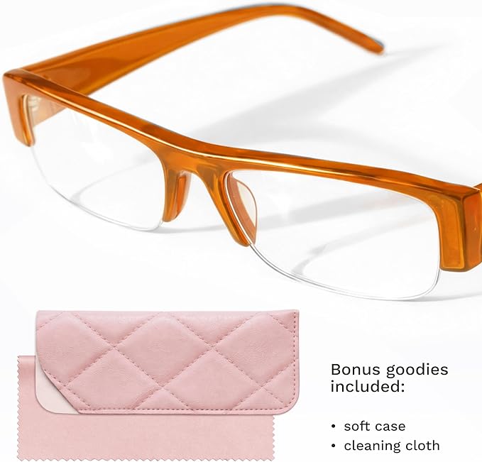 livho Retro Chic Blue Light Glasses for Woman - Early 2000s Narrow Rectangular Frame, Blue Light Blocking with Soft Case