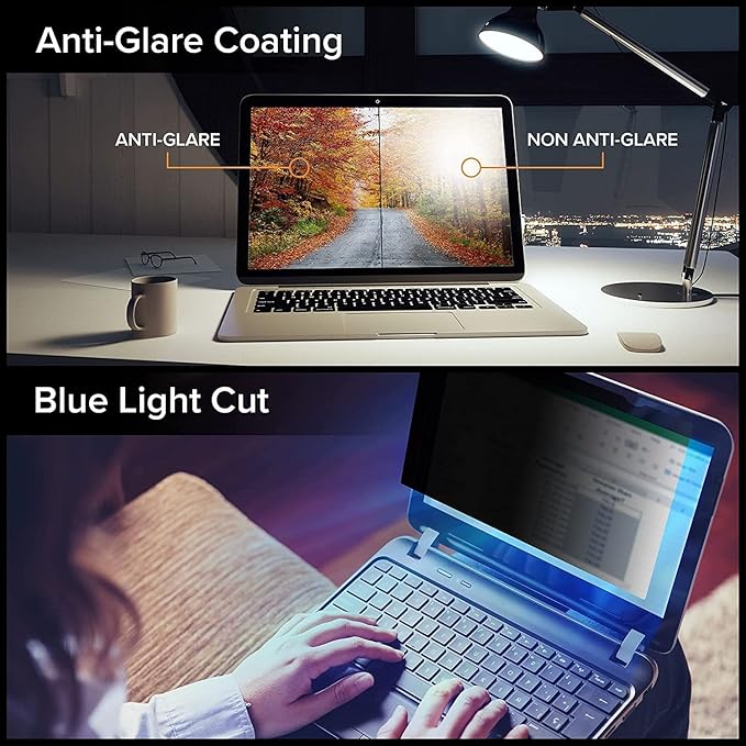 PYS Laptop Privacy Screen Shield 14 Inch, Privacy Screen Protector for 14In Laptop 16:9 Aspect Ratio,Anti Glare/Blue Light/Scratch Compatible with Lenovo/HP Envy/Dell/Acer/Samsung/Asus/Toshiba