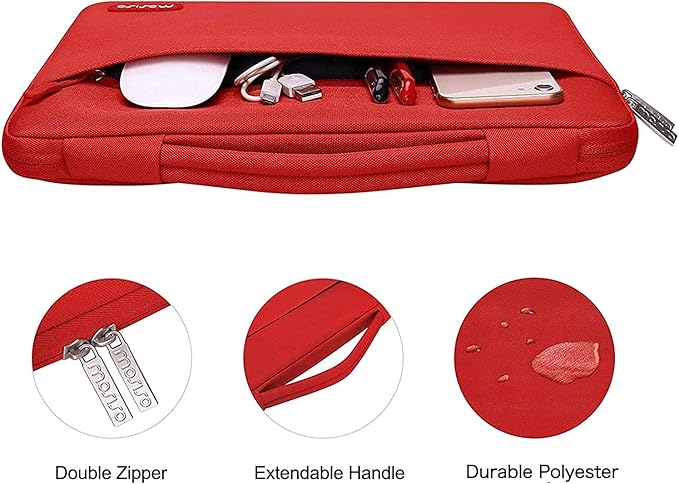 MOSISO Compatible with MacBook Pro 13 inch Case M2 2026, 2025, 2024-2016 A2338 M1 A2251 A2289 A2159 A1989 A1708 A1706, Plastic Hard Case&Bag&Keyboard Skin&Webcam Cover&Screen Protector, Red