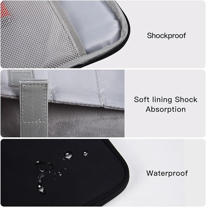 13 Inch Laptop Carrying Sleeve for 2026 2025 Apple MacBook Air 13 Inch Laptop with M5 M4 chip A3449 A3240, MacBook Air 13.6" M3 A3113 2024 / M2 A2681 Protective Bag Case with Handle Pocket - Black