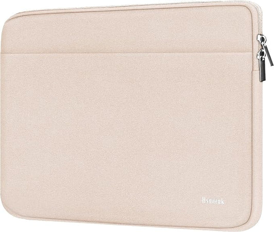Laptop Sleeve Case 14 inch, Shockproof Protective Notebook Cover Bag with Accessory Pocket, Durable Carrying Laptop Case Compatible for MacBook HP Lenovo Dell Asus Acer, Light Pink