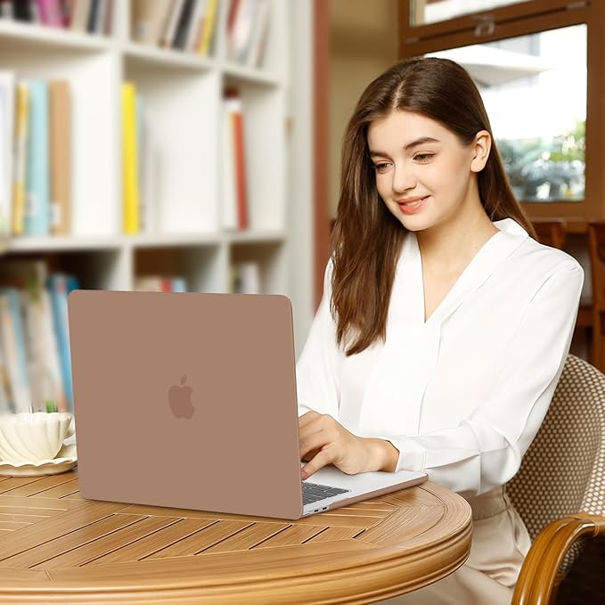 MOSISO Compatible with MacBook Air 13 inch Case M5 2026 M4 2025 M3 M2 2024-2022 A3449 A3240 A3113 A2681, Hard Shell&Keyboard Cover&Screen Film&Type C for MacBook Air 13.6 inch Case, Mocha