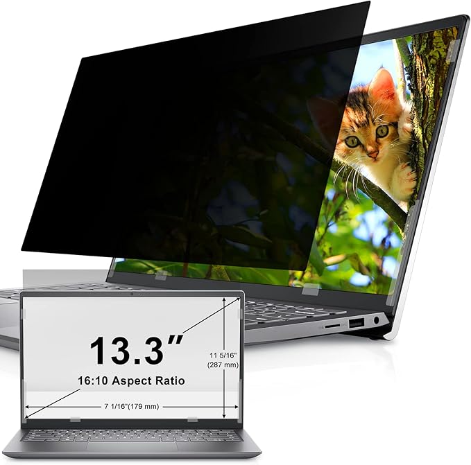 Laptop Privacy Screen 13.3 Inch for HP Dell Acer Asus Lenovo Thinkpad Envy Xps, 16:10 Aspect Removable 13in Anti Blue Light Matte Glare Privacy Filter Shield, Anti Spy Computer Monitor Security