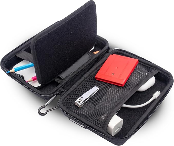RadioShack Small Cable Organizer Travel Case, Bag Organizer for Phone Charging Cords, HDMI Cables, and More, Black