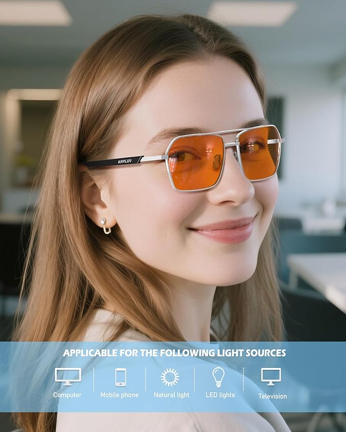 ANYLUV Blue Light Glasses Men/Women, Blue Light Blocking Glasses, Computer Screen Blocker Eyes Protection Glasses