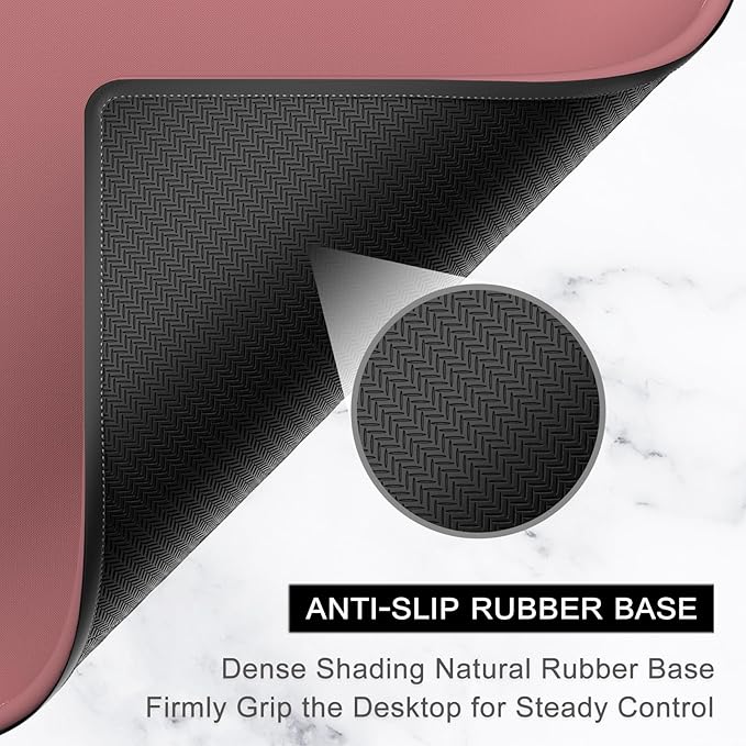 Hsurbtra Mouse Pad, Premium-Textured Square Mousepad 10.2 x 8.3 Inch, Stitched Edge Anti-Slip Waterproof Rubber Pretty Cute Computer Mat for Office Gaming Laptop Women Kids Dark Red