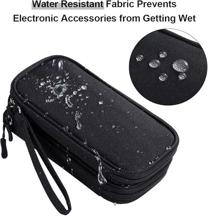 DDgro Electronics Travel Organizer, Tech Accessories Pouch Bag for Cables/Charger & Cords (Small, Black)