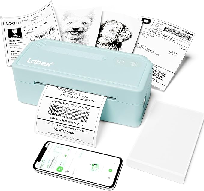Labeer Bluetooth Thermal Label Printer, 4x6 Wireless Label Printer for Shipping Packages, Small Business Office or Home, Compatible with Windows, Mac, Android, iOS, Shopify, Ebay, Etsy, UPS