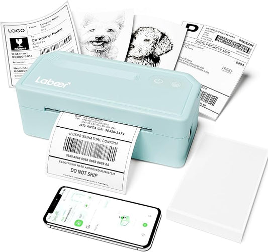 Labeer Bluetooth Thermal Label Printer, 4x6 Wireless Label Printer for Shipping Packages, Small Business Office or Home, Compatible with Windows, Mac, Android, iOS, Shopify, Ebay, Etsy, UPS