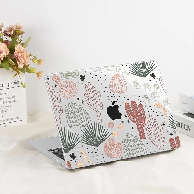 G JGOO Compatible with MacBook Air 13 inch Case 2026 2025-2022 M5 A3449 M4 A3240 M3 A3113 M2 A2681, Clear Hard Shell for MacBook Air 13.6 inch Case + Keyboard Cover + Screen Protector, Catus
