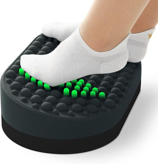 Foot Rest for Under Desk at Work, Home Office Foot Stool, Ottoman Foot Massager for Plantar Fasciitis Relief, Soft Silicone Footrests, Anti-Fatigue (Gray)