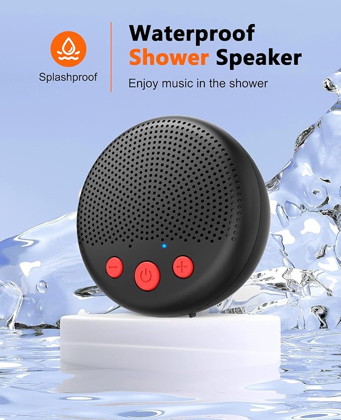 LENRUE Shower Speaker, Bluetooth Waterproof Speaker Wireless, Portable Speakers with Clear Loud Sound, Suction Cup, Lanyard, Ideas Gifts