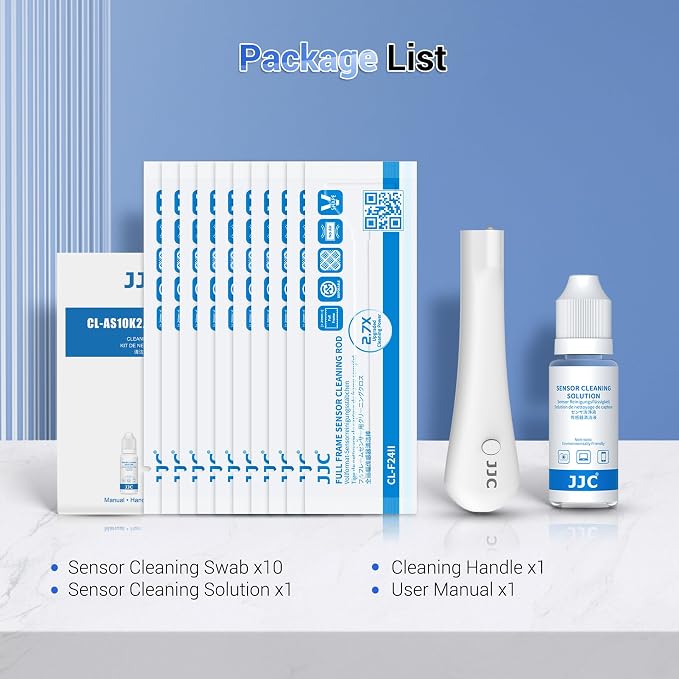 Upgraded Camera Sensor Cleanning Kit with Bright Built in Light Cleaner Handle & 10PCS 24MM Full Frame Sensor Cleaning Swabs & Sensor Cleaning Solution for Full-Frame Sensor CCD and CMOS Sensors Clean - Image 8