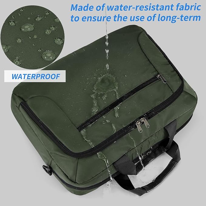 Laptop Bag 17.3 Inch Laptop Briefcase Large Waterproof Laptop Case for Men Women Business Office Work Computer Bag 17 Inch Adjustable Shoulder Messenger Bag, Green