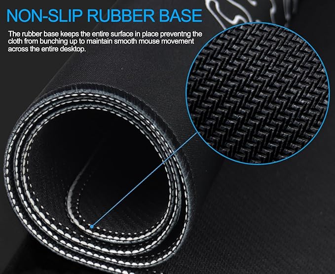 Large Gaming Mouse Pad, Waterproof Mousepad with Stitched Edges, Non-Slip Rubber Base, XXL Computer Long Keyboard Mouse Mat for Gamer, Office & Home, 31.5" x 15.7", Waves