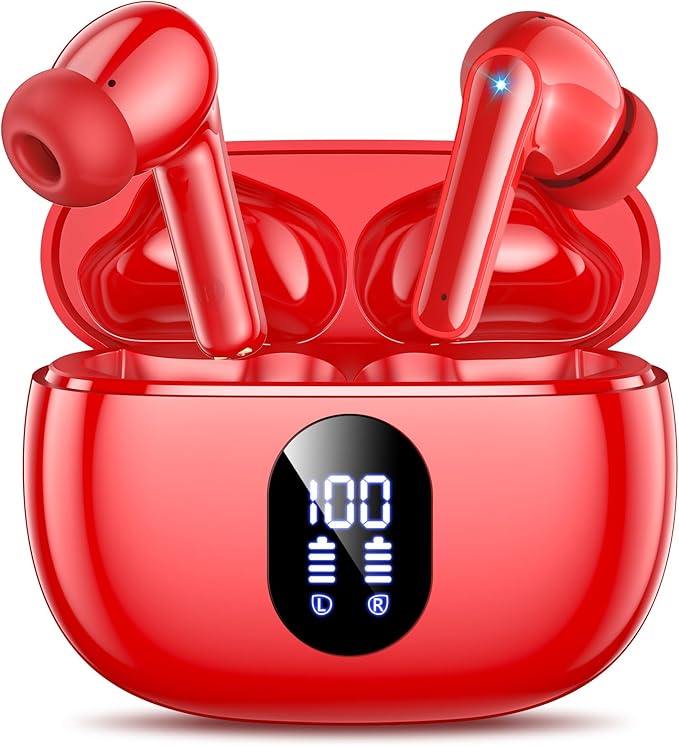 ZZU Wireless Earbuds, 2025 Ear Buds with Big Bass Stereo Sound, Lightweight Bluetooth Earbuds with 48 Hours Playtime, in-Ear Fit Earphones, IPX7, Hands-Free Calls with AI for iPhone, Android, Pad