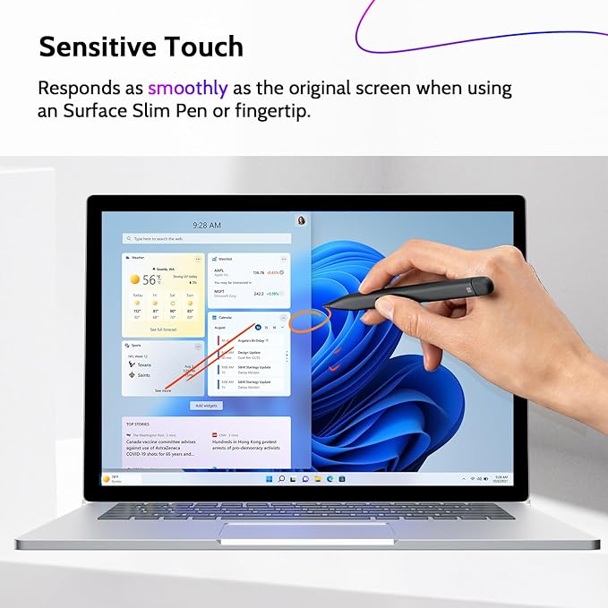 Peslv Magnetic Privacy Screen for Surface Book 3/2/1 15 Inch, Removable Anti Blue Light Glare Filter, Black Security Private Apy Block Protector
