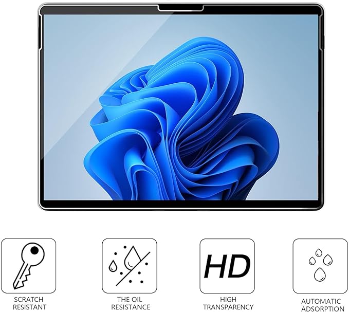 Megoo Screen Protector for Microsoft Surface Pro 11/10 (2024) - Also Fits Surface Pro 9, Pro 8, and Pro X (13 inch) - Tempered Glass/High Sensitivity/Support Surface Pen/Smooth Touch, 2 Pack