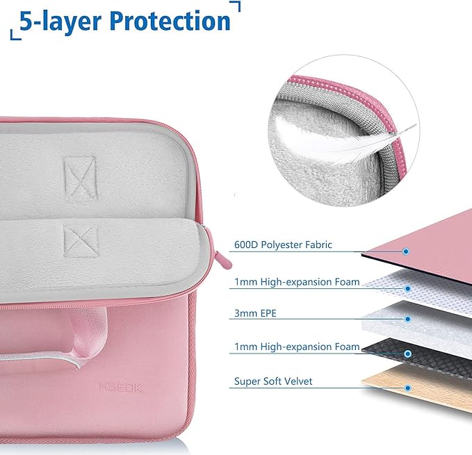 Hseok 15-15.4 inch Elastic Laptop Sleeve with Small Case, Neoprene Carrying Bag, Compatible with MacBook Air/Pro 15 M4/M3/M2, Surface Laptop 15, XPS 15 and 15-15.4 inch Notebooks,P02K01