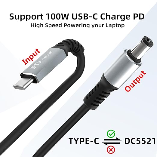 for Starlink Mini USB C to DC Power Cable, Starlink Mini USB C Cable for 65W+ PD Power Bank, Max Power 100W, Small and Portable Starlink Mini Cable Kit
