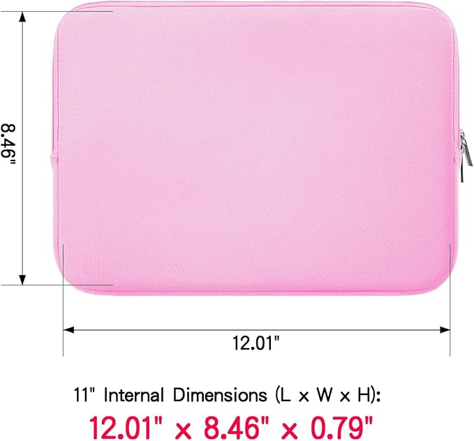 RAINYEAR 11-11.6 Inch Laptop Sleeve Protective Case Soft Carrying Cover Compatible with MacBook Neo A18 11.6" MacBook Air for 11" Notebook Tablet Chromebook (Pink)
