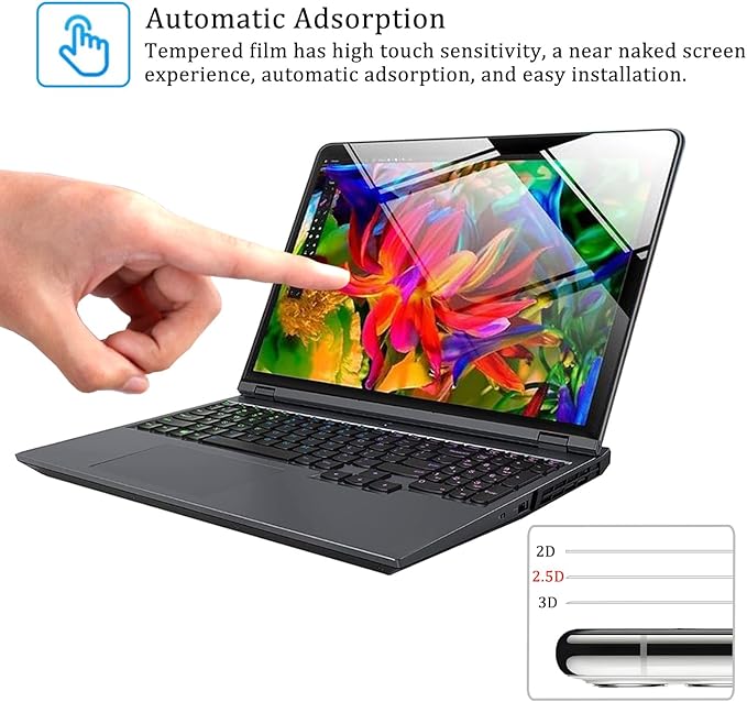 i-Tensodo 2 Pack 15.6" Laptop Tempered Glass Screen Protector, for 15.6'' HP/Dell/ASUS/Sony/Samsung/Lenovo/Acer/MSI/LG, Aspect Ratio 16:9 Laptop, 9H,Bubble Free