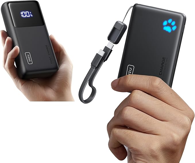 INIU 25000mAh 100W USB C Laptop Portable Charger & Ultra Slim 45W 10000mAh Power Bank Combo