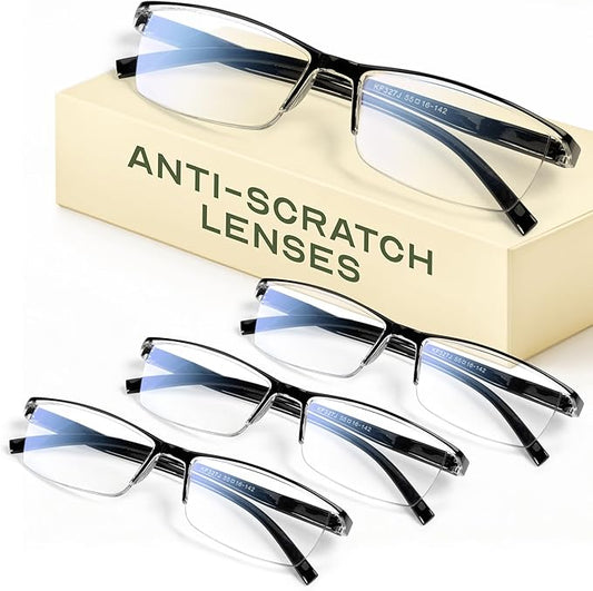Gaoye 0.5 Executive Style Reading Glasses Men - Durable Readers with Blue Light Filtering- Comfortable Fit with TR90 Frames