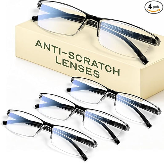 Gaoye 1.5 Executive Style Reading Glasses Men - Durable Readers with Blue Light Filtering- Comfortable Fit with TR90 Frames