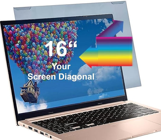 VizoBlueX - 16 inch Diagonal Blue Light Blocking Screen Protector Filter. Panel LED PC Laptop Anti-UV Eye Protection Panel Cover - Widescreen Laptop Frame Hanging Type (W 14" X H 9.2")