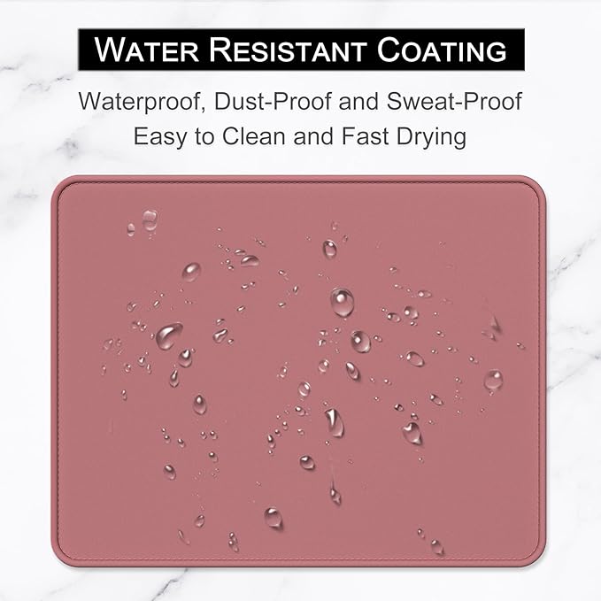 Hsurbtra Mouse Pad, Premium-Textured Square Mousepad 10.2 x 8.3 Inch, Stitched Edge Anti-Slip Waterproof Rubber Pretty Cute Computer Mat for Office Gaming Laptop Women Kids Dark Red