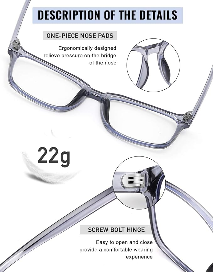 TEAPLMTT Blue Light Blocking Glasses Oversized Square Computer Glasses Anti Blue Light for Women Men