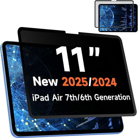 Mamol Upgrade Privacy Screen Protector for iPad Air 11 inch M3 2025 & M2 2024, (iPad Air 7th/6th Generation), Fully Removable Anti Spy Glare Blue Light Filter, High Sensitive/Bubble Free/Detachable