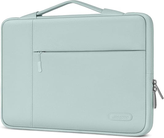 MOSISO Laptop Case 13.3 inch, 13-13.3 inch Laptop Sleeve with Handle Compatible with MacBook Air/Pro 13/Pro 14 M5 M4 M3 M2 M1,HP Dell ASUS Lenovo, Polyester Multifunctional Computer Bag, Mint Green