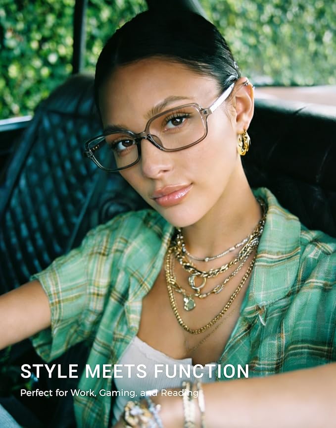 Slocyclub Square Blue Light Blocking Glasses for Women Men Vintage Rectangular Frame Eyeglasses Retro Small Square Glasses