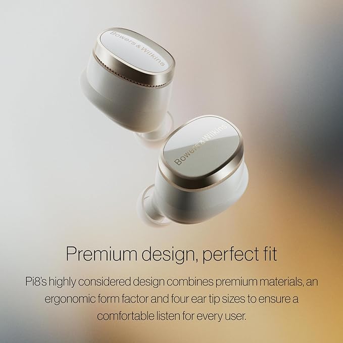 Bowers & Wilkins Pi8 Wireless Bluetooth Earbuds (Midnight Blue), in-Ear Bluetooth Earphones with Qualcomm & aptX Lossless, Active Noise Cancelling Earbuds, 3 Built-in Mics, 15-Min Quick Charging