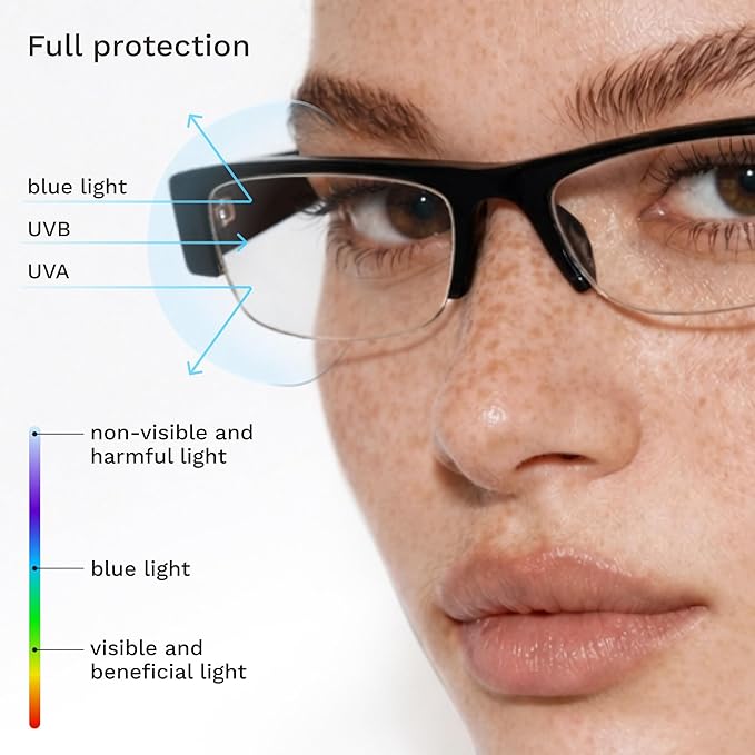 livho Retro Chic Blue Light Glasses for Woman - Early 2000s Narrow Rectangular Frame, Blue Light Blocking with Soft Case