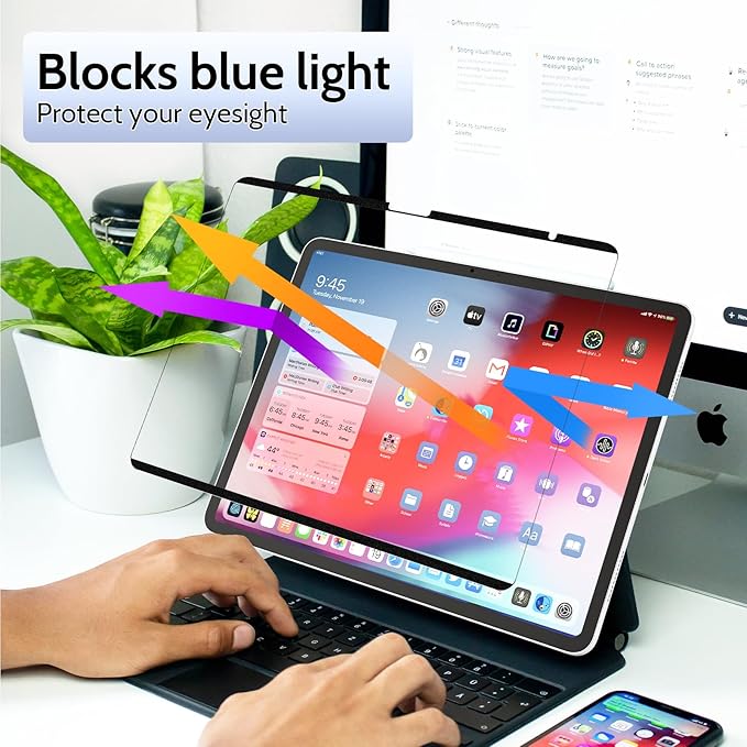 Peslv 2 Pack Magnetic Paperfilm for iPad Air 13 Inch (2024-2026, M2 M3 M4), Feel Like Writing Drawing On Paper, Matte Removable Anti Glare Fingerprint Screen Protector Blue Light Filter
