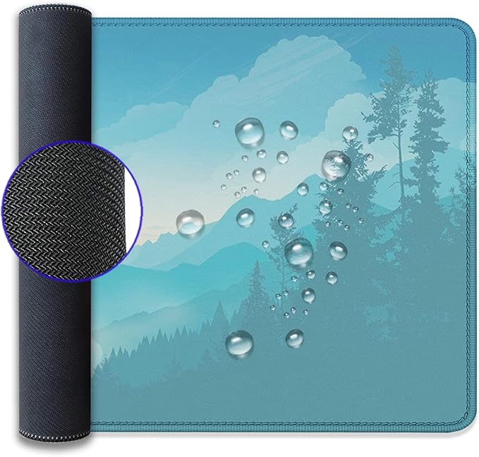 Mountains Cloud Lake Desk Pad Mouse Pad,Extended Large Gaming Mouse Mat with Stitched Edges,Non-Slip Waterproof Rubber Base Mousepad for Office Work Home Desk Mat(27.5X11.8 in)