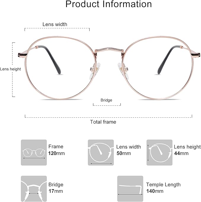 SOJOS Blue Light Blocking Computer Glasses Round Eyewear Anti Blue Light Lens Preppy Chic SJ5024B