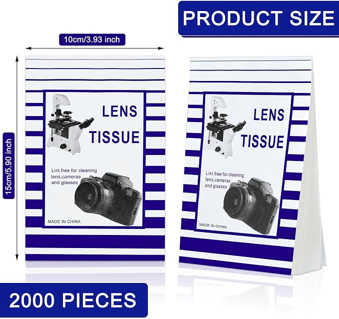 Outus 1500 Pcs Lens Cleaning Paper Tissue and 2 Double Sided Cleaning Cloth-Lens Cleaning Paper for Camera Lenses, Microscopes, Computer Screens, Magnifiers, Glasses - Image 3