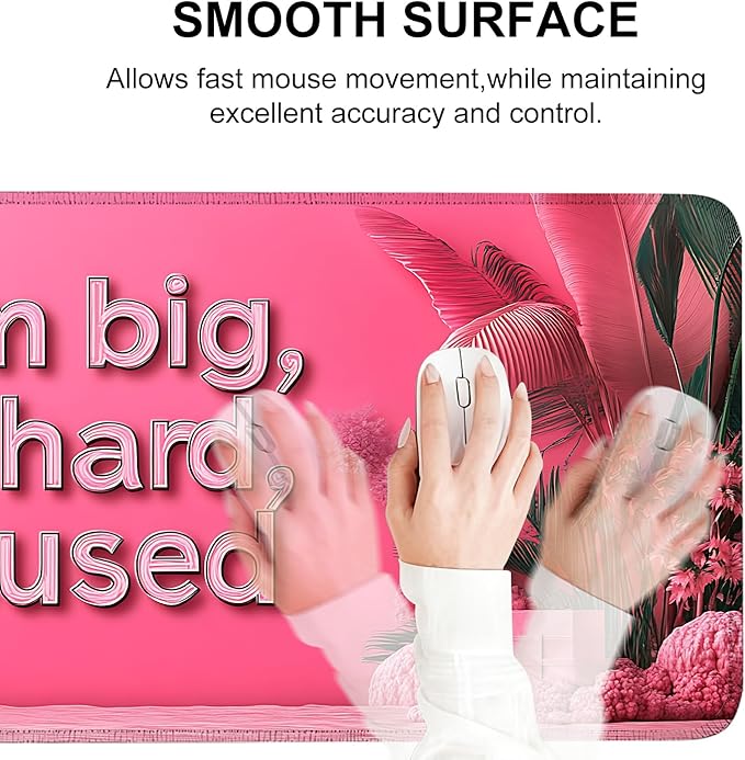 Mouse Pad, Large Anti-Slip with Stitched Edges Desk Mat Desktop Laptop Computer Desk Keyboard Mat,Table Protector Blotter Mat (Work Hard, 31.5" x 11.8")