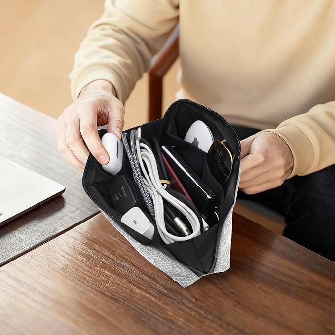 SIMTOP Cord Organizer Travel Small Tech Bag Pouch Case for Cords, Charger, Hard Drive, Power Bank ?€? Water-Resistant Electronics Organizer, Small Portable Gadget Case for Travel