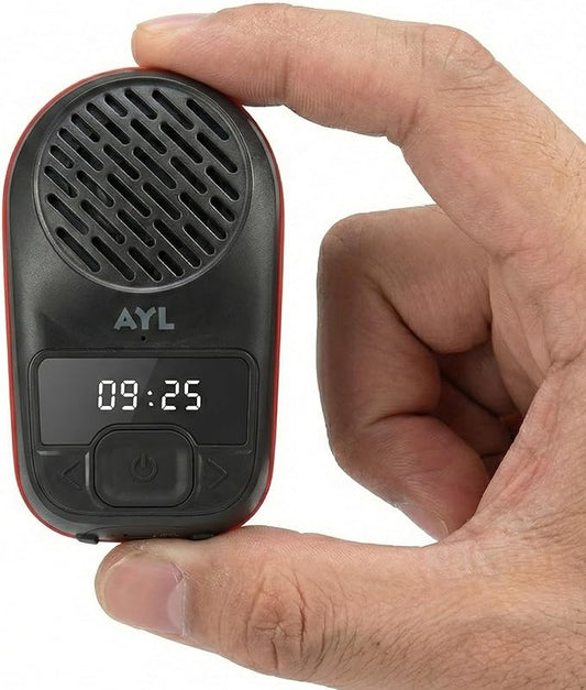 AYL Portable Bluetooth Speakers Mens Gift, Waterproof Speaker Clip On (Non-Magnetic) for Work, Outdoors with Microphone Up to 10 Hours Music/Calls, Tools for Men