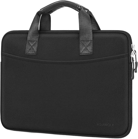 Laptop Case 13.3 inch,13-13.3 inch Laptop Sleeve Bag Compatible with MacBook Neo 13/Air 13 13.6/Pro 13/Pro 14,HP Dell ASUS Lenovo Notebook,Neoprene Computer Bag with Handle&Curved Pocket,Black