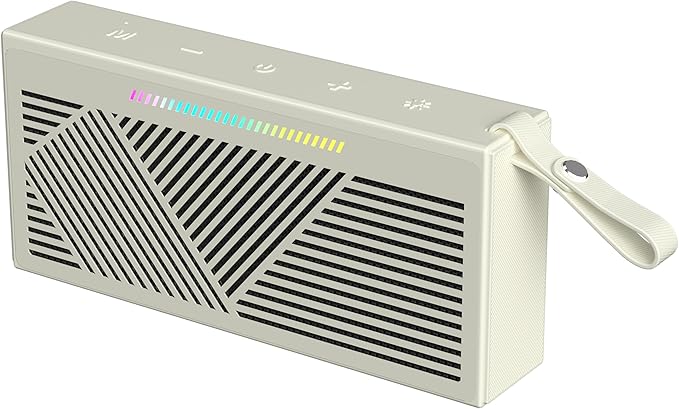 Bluetooth Speaker Wireless Portable IPX5 Waterproof for Home Party Outdoor Beach, Beige