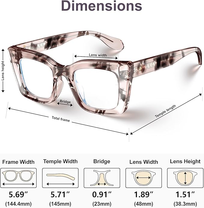 VISOONE Cat Eye Blue Light Blocking Glasses TR90 Anti-glare Women Calida