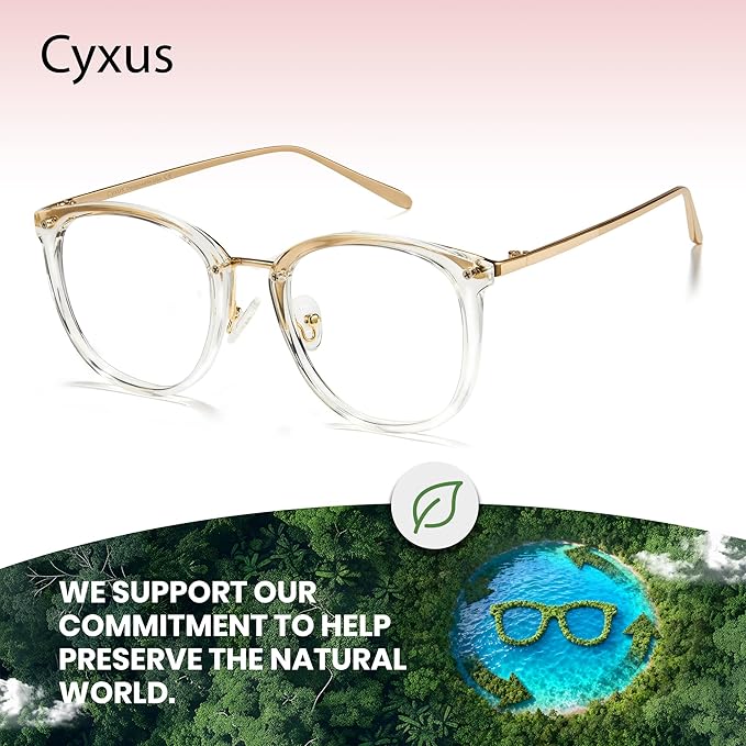 Cyxus Blue Light Glasses for Woman, Stylish Cat Eye Blue Light Blocking Computer Glasses for Working, Laptop and Screen Use